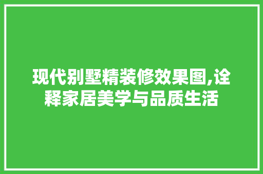 现代别墅精装修效果图,诠释家居美学与品质生活 中式风格装饰