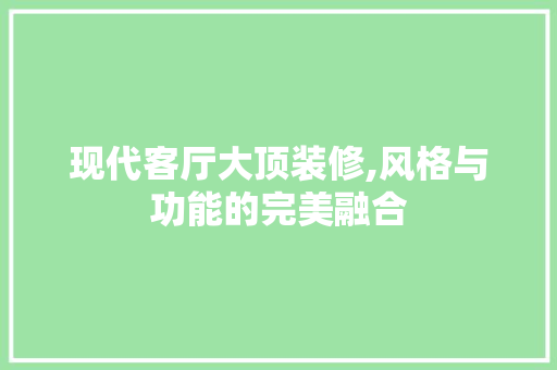 现代客厅大顶装修,风格与功能的完美融合 卧室装修