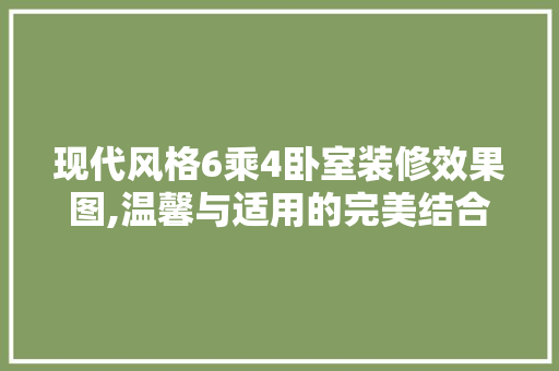现代风格6乘4卧室装修效果图,温馨与适用的完美结合 现代风格装饰