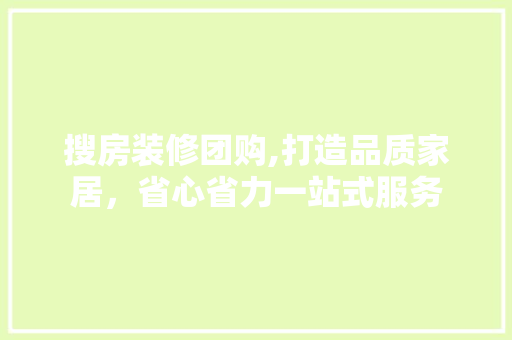 搜房装修团购,打造品质家居，省心省力一站式服务 室内设计
