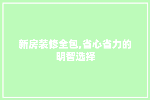 新房装修全包,省心省力的明智选择 现代风格装饰