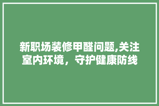 新职场装修甲醛问题,关注室内环境，守护健康防线 室内设计