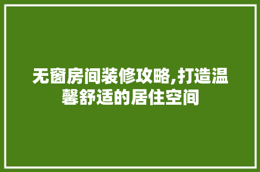 无窗房间装修攻略,打造温馨舒适的居住空间 现代风格装饰