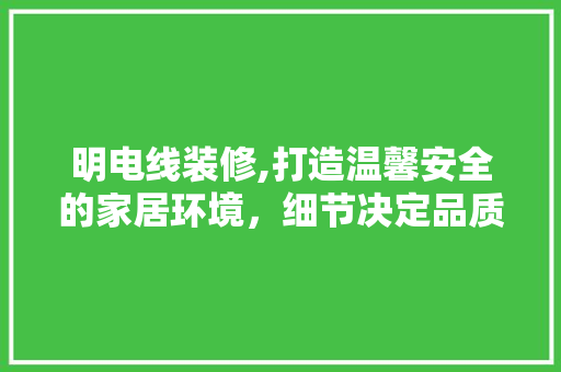 明电线装修,打造温馨安全的家居环境，细节决定品质生活 现代风格装饰