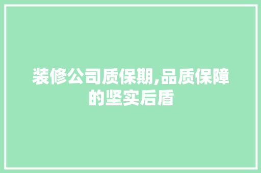 装修公司质保期,品质保障的坚实后盾 现代风格装饰