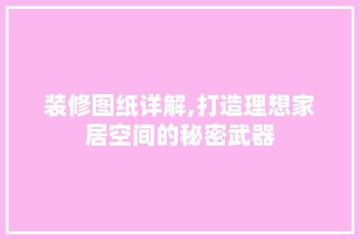 装修图纸详解,打造理想家居空间的秘密武器 木雕艺术