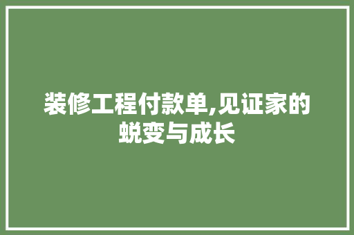 装修工程付款单,见证家的蜕变与成长 客厅装修