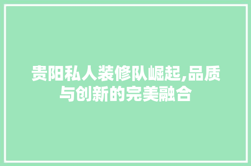 贵阳私人装修队崛起,品质与创新的完美融合 木雕艺术