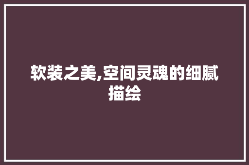 软装之美,空间灵魂的细腻描绘 客厅装修