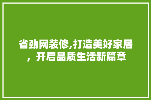 省劲网装修,打造美好家居，开启品质生活新篇章 现代风格装饰