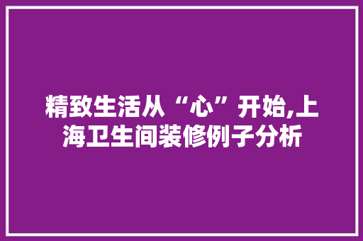 精致生活从“心”开始,上海卫生间装修例子分析 卧室装修
