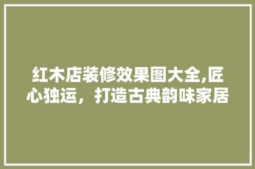 红木店装修效果图大全,匠心独运，打造古典韵味家居空间 中式风格装饰