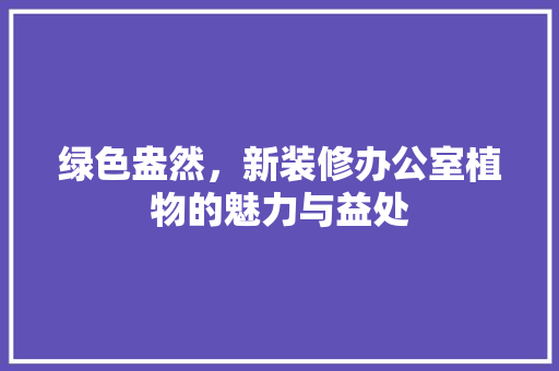 绿色盎然，新装修办公室植物的魅力与益处 家居装修