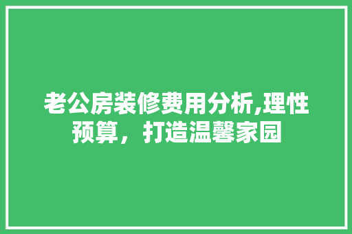 老公房装修费用分析,理性预算，打造温馨家园 中式风格装饰