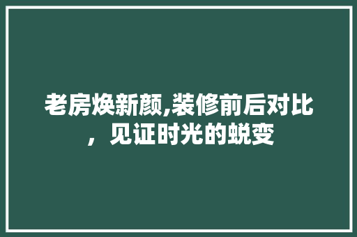 老房焕新颜,装修前后对比，见证时光的蜕变 软装设计