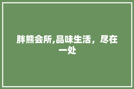 胖熊会所,品味生活，尽在一处 中式风格装饰