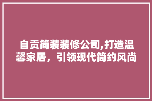 自贡简装装修公司,打造温馨家居，引领现代简约风尚