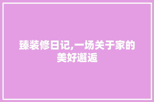 臻装修日记,一场关于家的美好邂逅 现代风格装饰