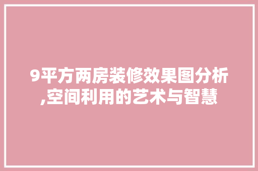 9平方两房装修效果图分析,空间利用的艺术与智慧 卧室装修