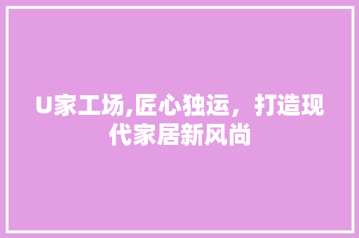 U家工场,匠心独运，打造现代家居新风尚 家居装修