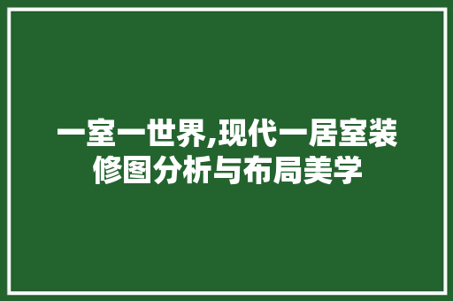 一室一世界,现代一居室装修图分析与布局美学 室内设计