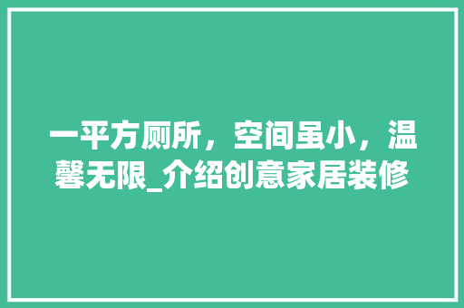 一平方厕所，空间虽小，温馨无限_介绍创意家居装修效果图 家居装修