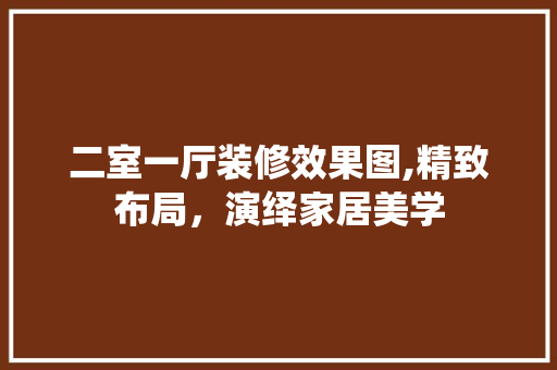 二室一厅装修效果图,精致布局，演绎家居美学 软装设计