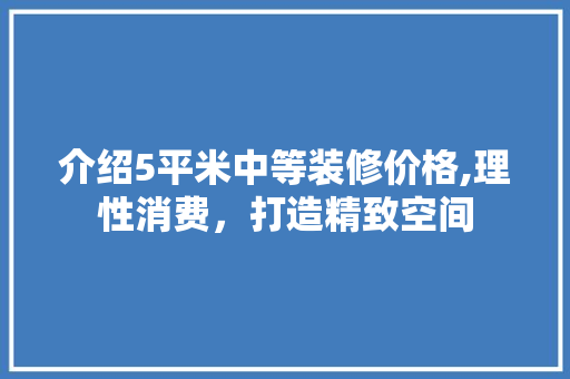 介绍5平米中等装修价格,理性消费，打造精致空间 中式风格装饰