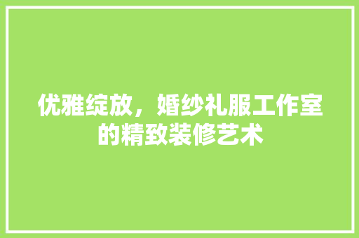 优雅绽放，婚纱礼服工作室的精致装修艺术 室内设计