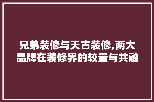 兄弟装修与天古装修,两大品牌在装修界的较量与共融 卧室装修