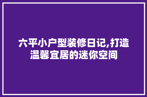六平小户型装修日记,打造温馨宜居的迷你空间 卧室装修