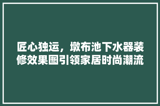匠心独运，墩布池下水器装修效果图引领家居时尚潮流 软装设计