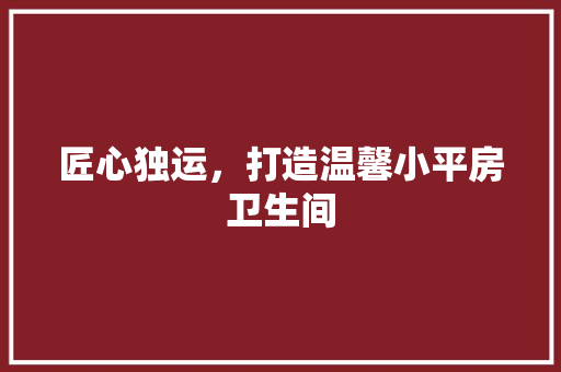 匠心独运，打造温馨小平房卫生间 现代风格装饰