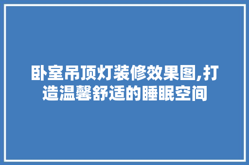 卧室吊顶灯装修效果图,打造温馨舒适的睡眠空间 卧室装修