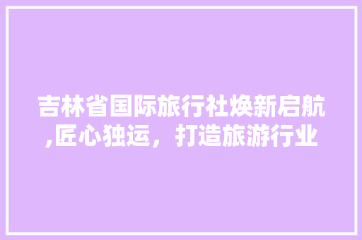 吉林省国际旅行社焕新启航,匠心独运，打造旅游行业新标杆 室内设计