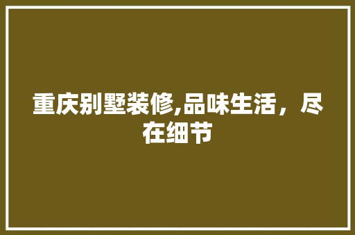 重庆别墅装修,品味生活，尽在细节 室内设计