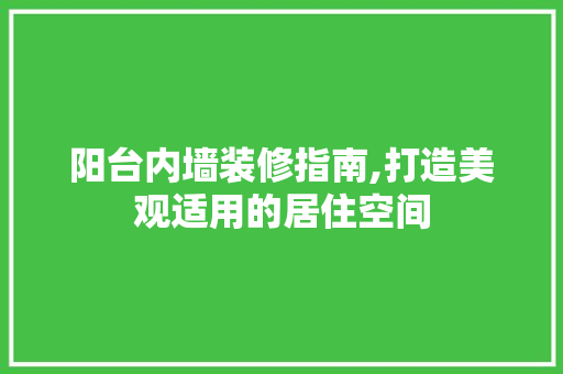 阳台内墙装修指南,打造美观适用的居住空间 木雕艺术
