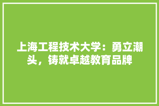 上海工程技术大学：勇立潮头，铸就卓越教育品牌 地板材料