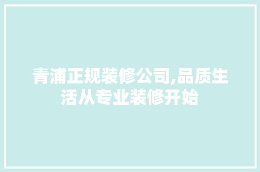 青浦正规装修公司,品质生活从专业装修开始 现代风格装饰