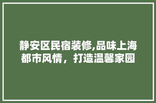 静安区民宿装修,品味上海都市风情，打造温馨家园 客厅装修
