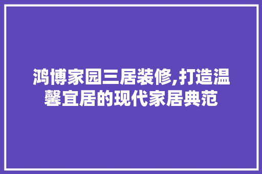 鸿博家园三居装修,打造温馨宜居的现代家居典范 木雕艺术