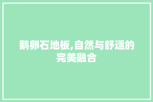 鹅卵石地板,自然与舒适的完美融合 室内设计