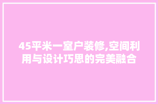 45平米一室户装修,空间利用与设计巧思的完美融合 卧室装修