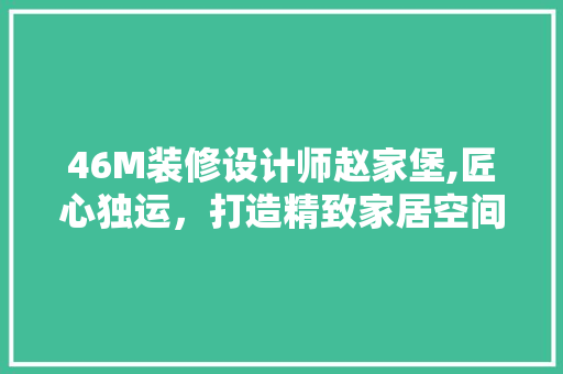 46M装修设计师赵家堡,匠心独运，打造精致家居空间 客厅装修