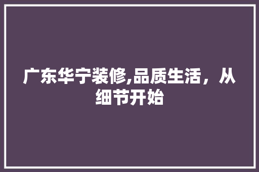 广东华宁装修,品质生活，从细节开始 软装设计