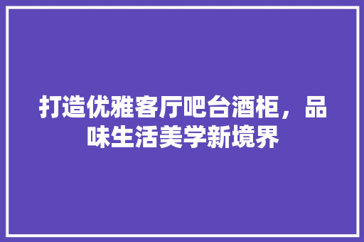 打造优雅客厅吧台酒柜，品味生活美学新境界 家居装修