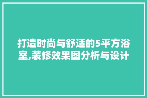 打造时尚与舒适的5平方浴室,装修效果图分析与设计灵感 室内设计