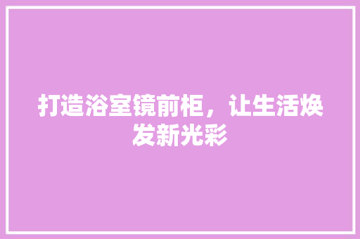 打造浴室镜前柜，让生活焕发新光彩 地板材料