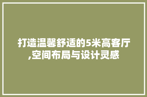 打造温馨舒适的5米高客厅,空间布局与设计灵感 软装设计