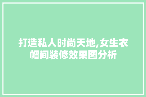 打造私人时尚天地,女生衣帽间装修效果图分析
